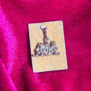 VINTAGE DEADSTOCK HEAR NO EVIL SEE NO EVIL SPEAK NO EVIL GOLD PENDANT